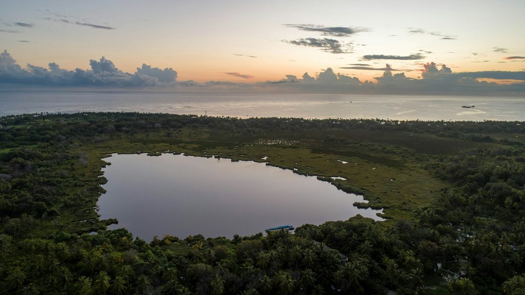 Forested Lake Victoria islands from the air